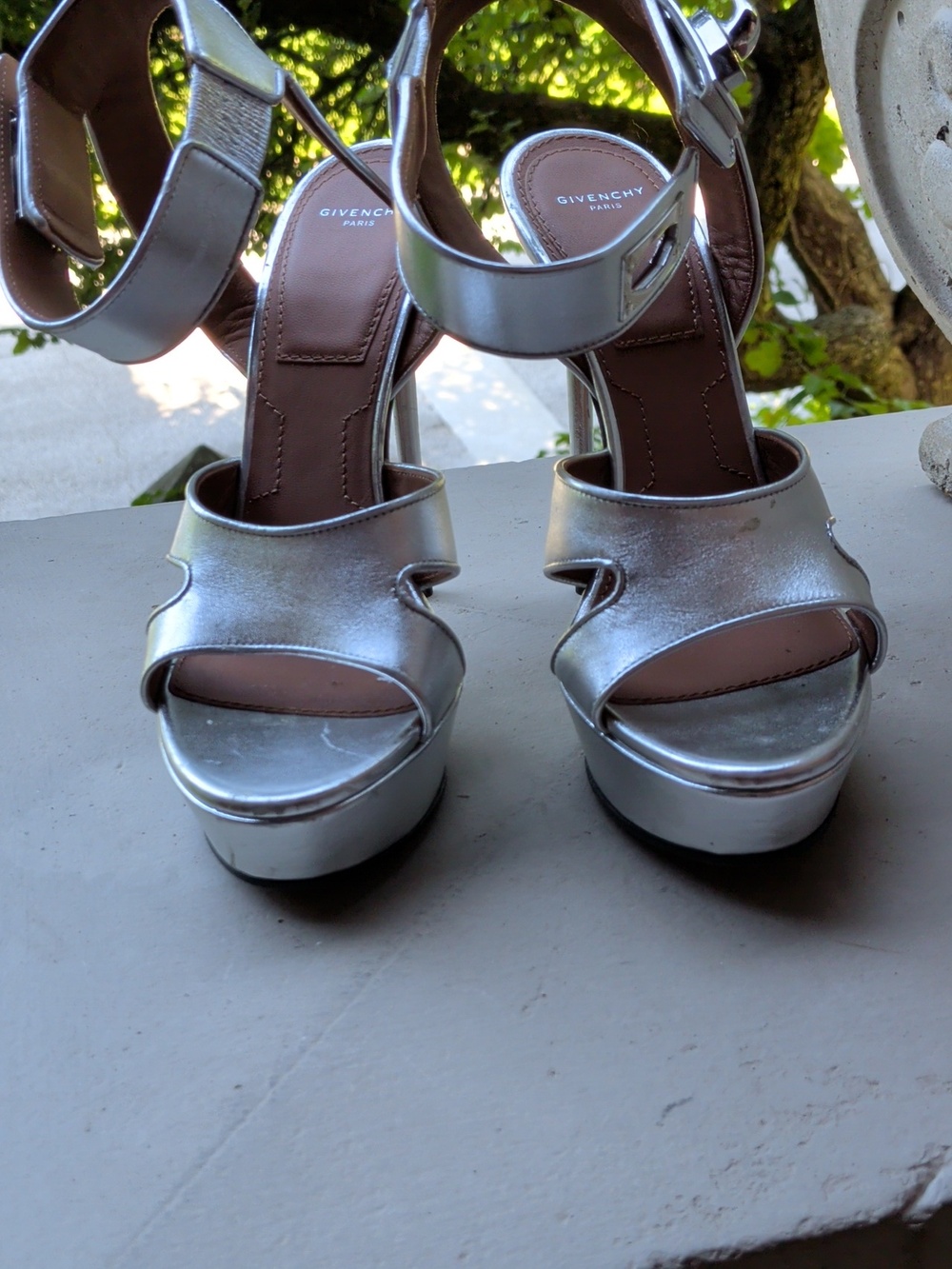 New Silver High Heel Platform Sandals - Givenchy Sharklock - Picture 8 of 13